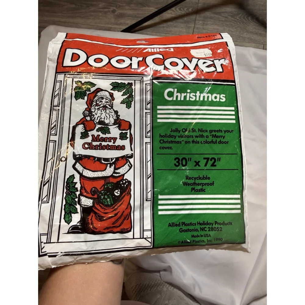 Vintage 1990 Allied Christmas Door Cover Santa 30